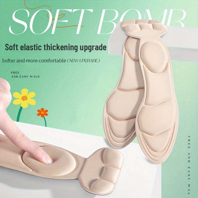 Sneaker Care Foam - 4 個 TPE メモリーフォーム 5D スポーツインソール靴用女性用クッション足ケアインソール