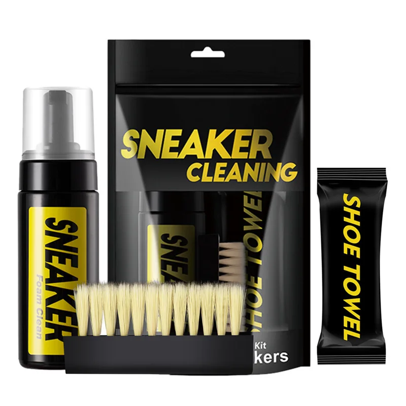 Sneaker Care Foam - 150ml ホワイトスエードブーツドライクリーニングキット 水を使わないフォームスニーカークリーナー ブラシとクロス付き 靴のお手入れ用