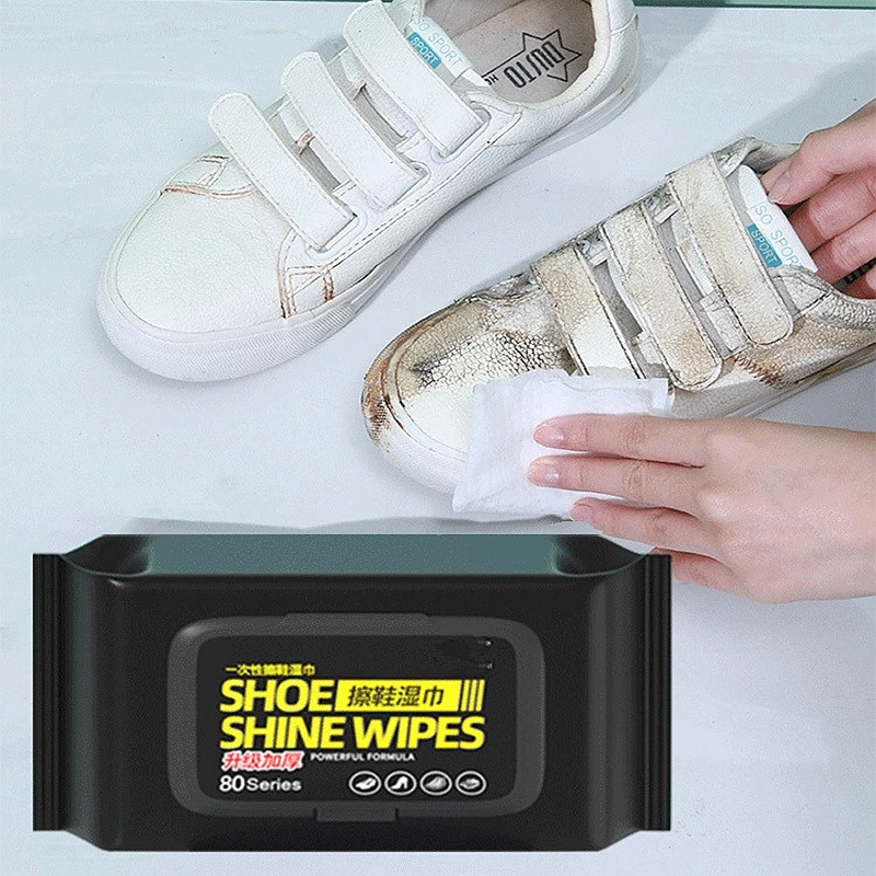 Sneaker Care White - ポータブル屋外靴クリーナーワイプ - 白い靴スニーカークリーニングキット用の強力な使い捨てスニーカークリーニングクロス