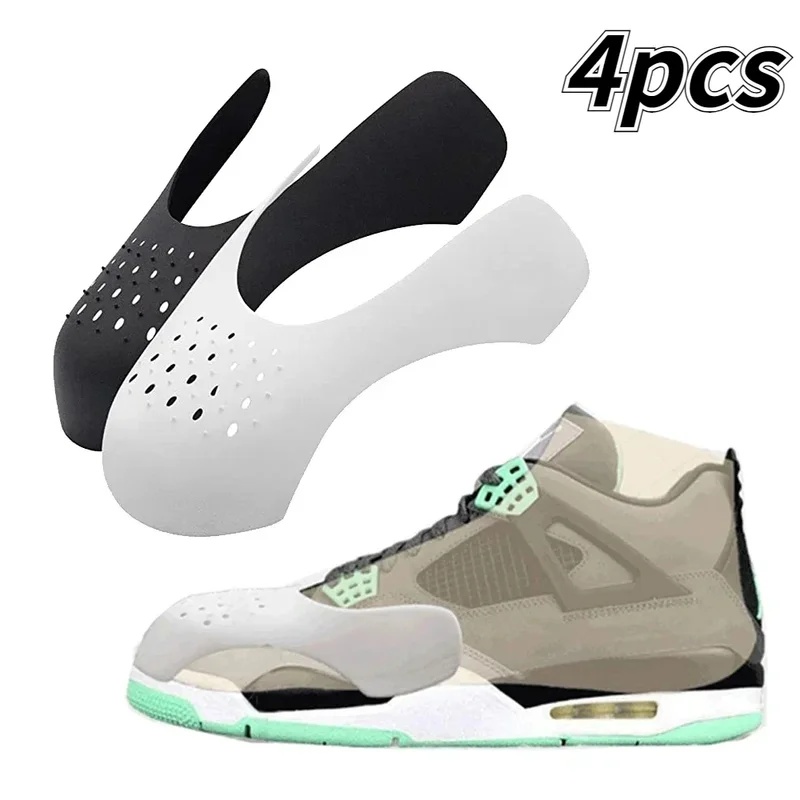 Sneaker Care Crease Protector - 2 ペアのアンチクリースシューズヘッドプロテクター、カジュアルスニーカー用、しわ防止シューズトゥキャップ、サポートストレッチャーエキスパンダーシューズプロテクション