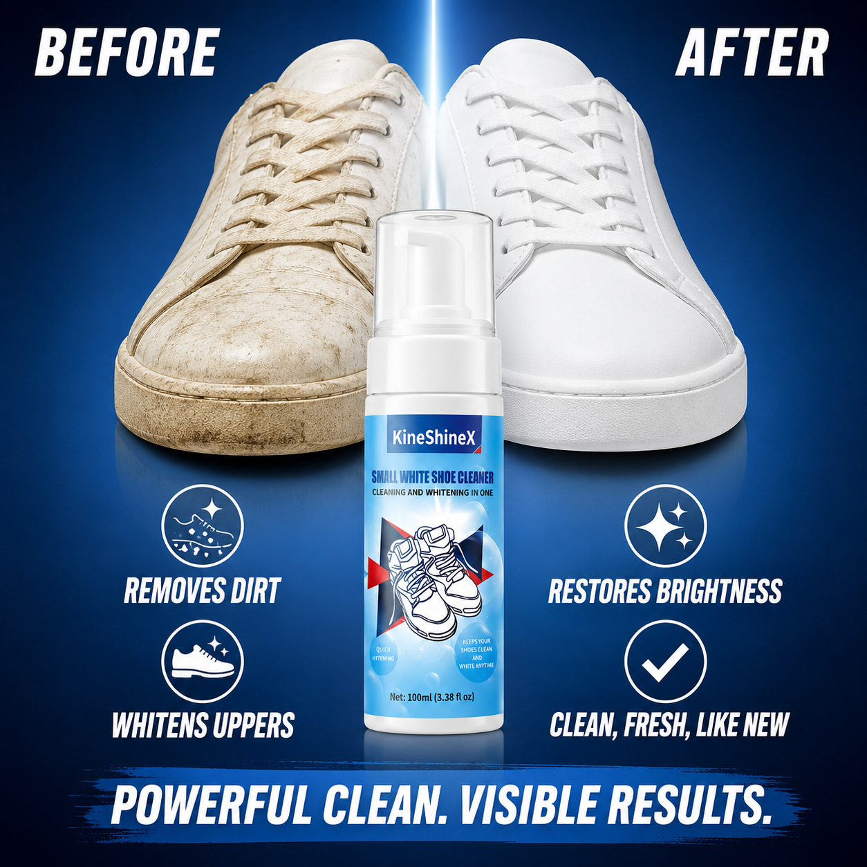 Sneaker Care Accessories - ギヘン靴クリーナーキット、水を使わない泡状靴クリーナー、靴ブラシと靴拭きクロス付き、スニーカーケア、靴のお手入れに最適