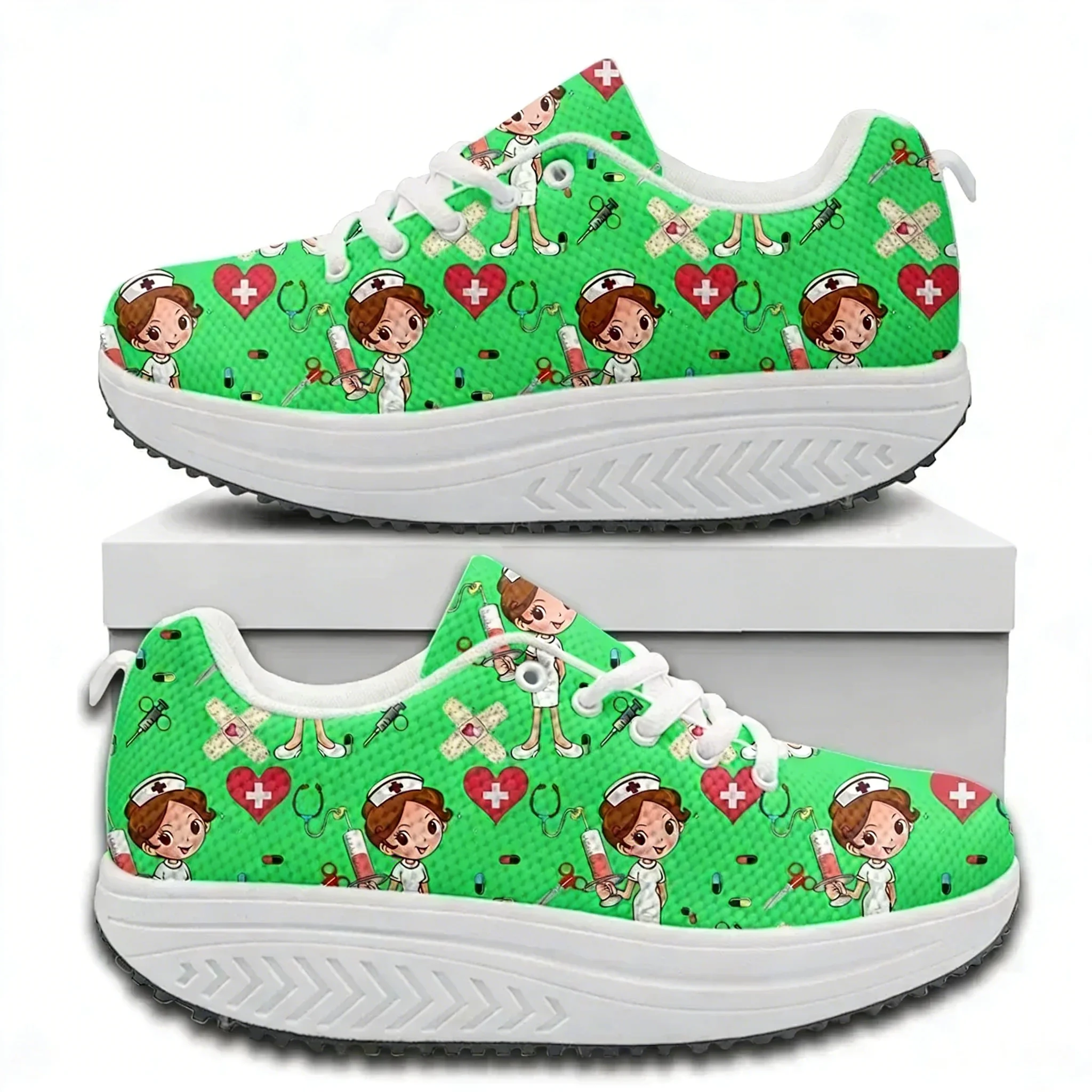 快適なレースアッププラットフォームスニーカー、医療看護師プリ - Care For Sneaker のレビューと価格