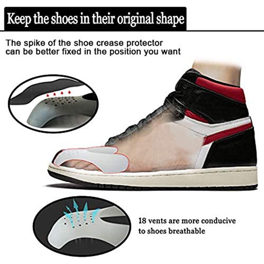 5ペア抗しわ靴プロテクタースニーカー曲げ亀裂つま先キャップし - Sneaker Care Crease Protector のレビューと価格